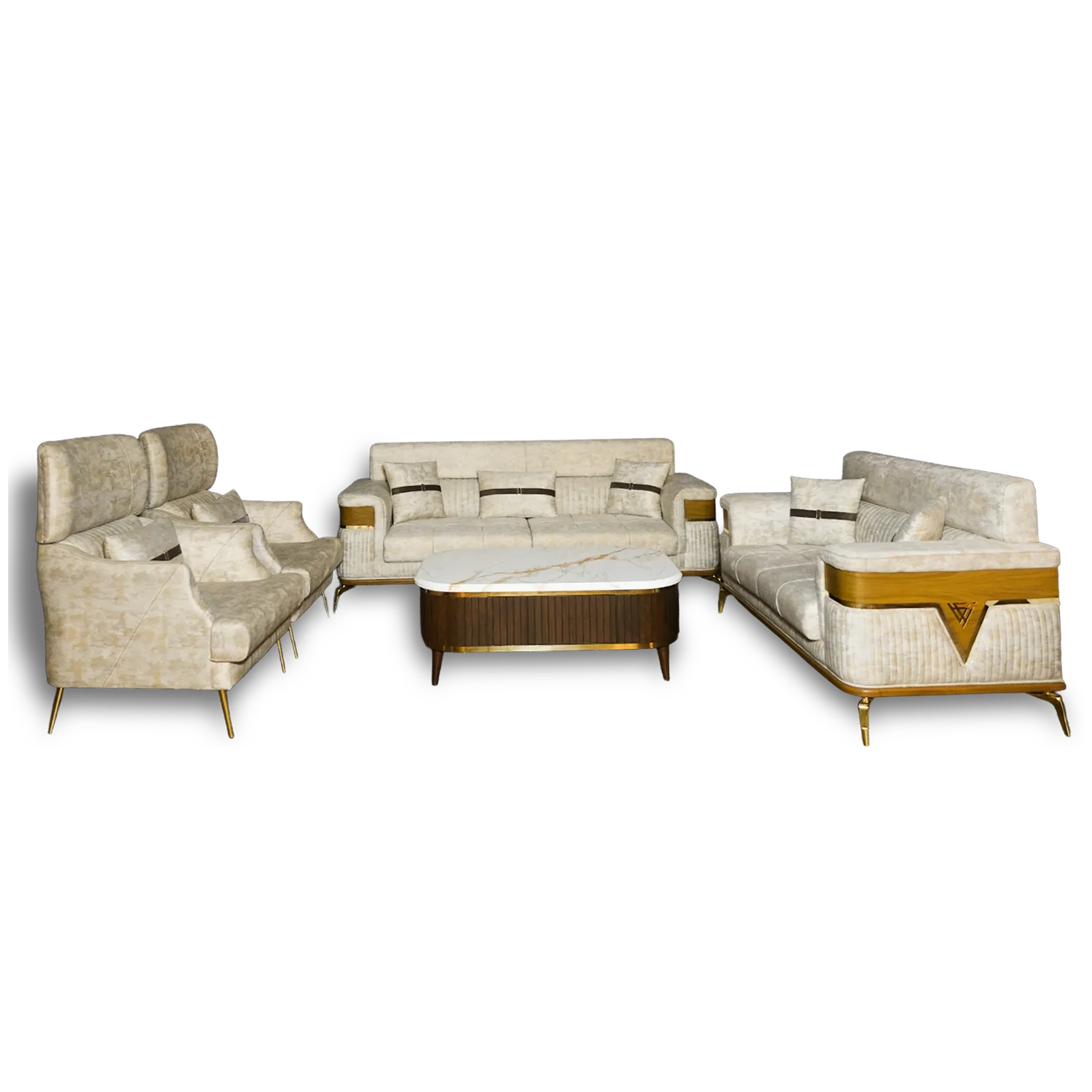 Verte Gold Sofa Set Verte Gold Sofa Set